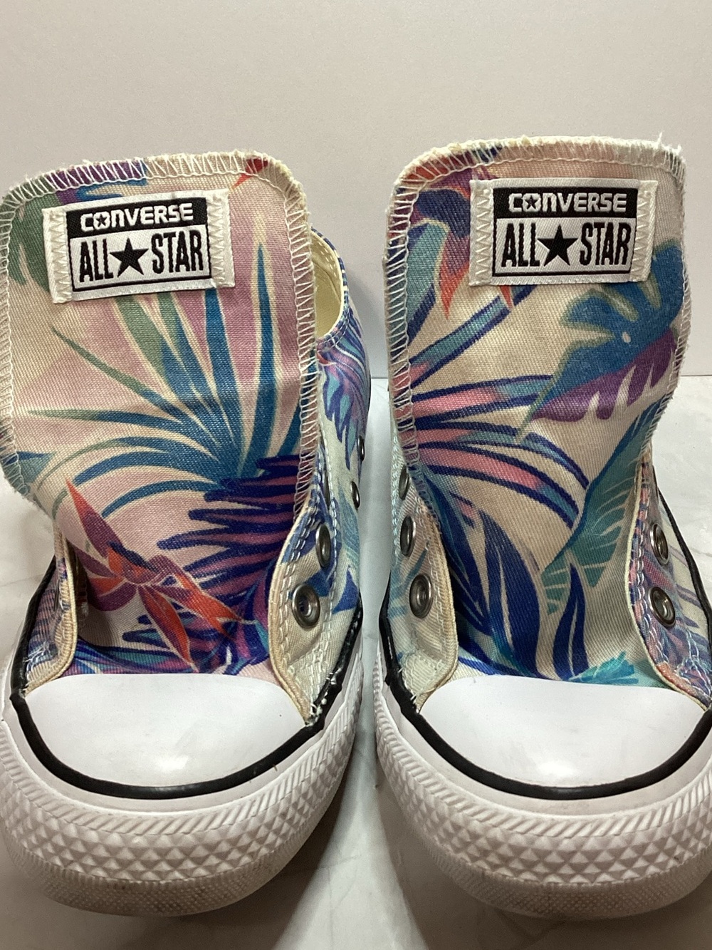 Converse Unisex Sneakers in Blue, Purple, Pink & Green Tropical Print